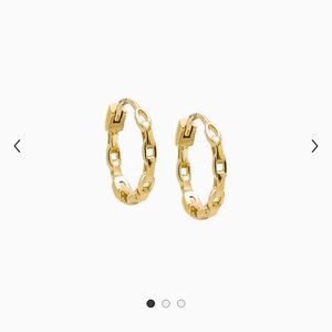 14k gold huggie link earrings